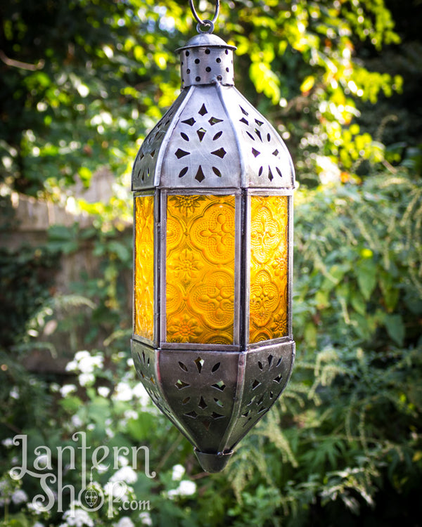 Silver starburst pendant lantern
