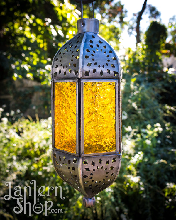Silver sunburst pendant lantern