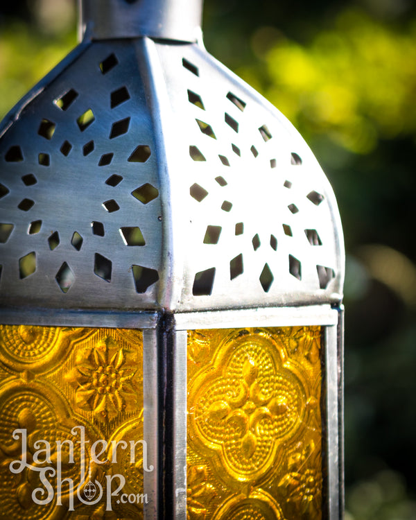 Silver sunburst pendant lantern