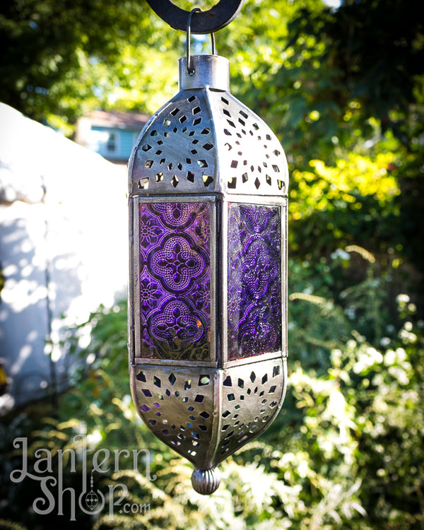 Silver sunburst pendant lantern