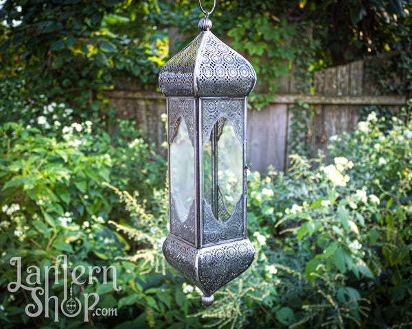 Sunburst square pendant lantern