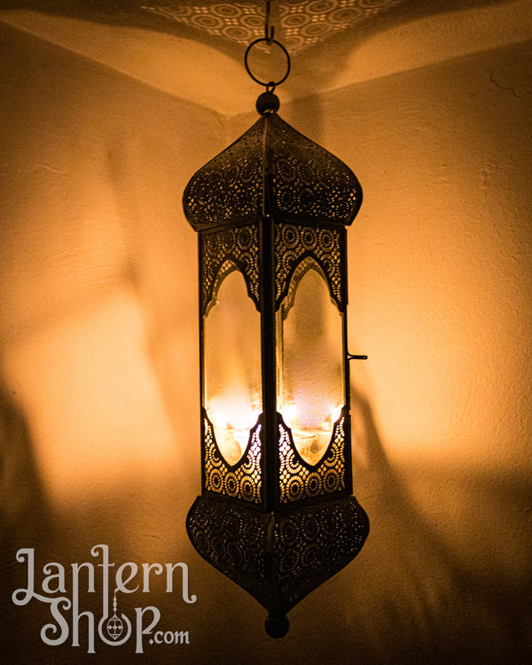 Sunburst square pendant lantern