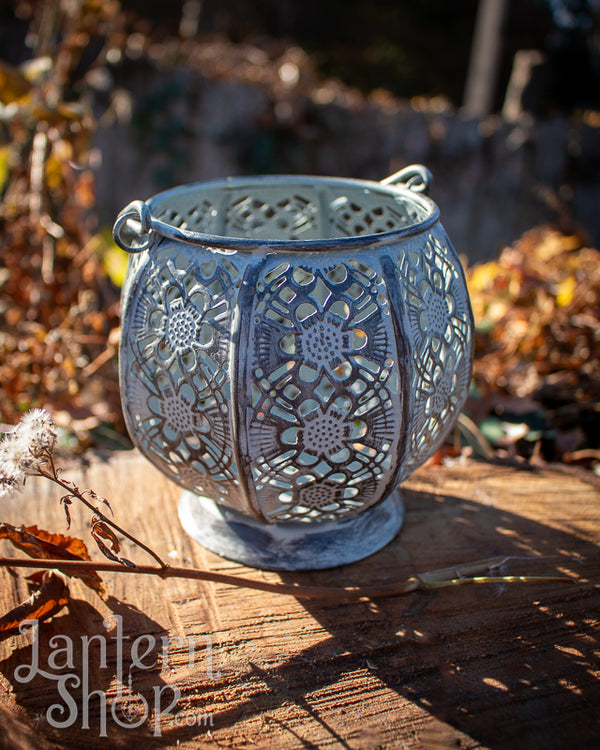 Vintage blossoms basket lantern