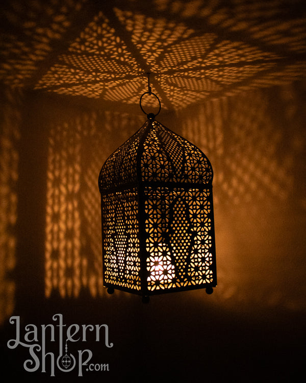 Black and silver birdcage lantern