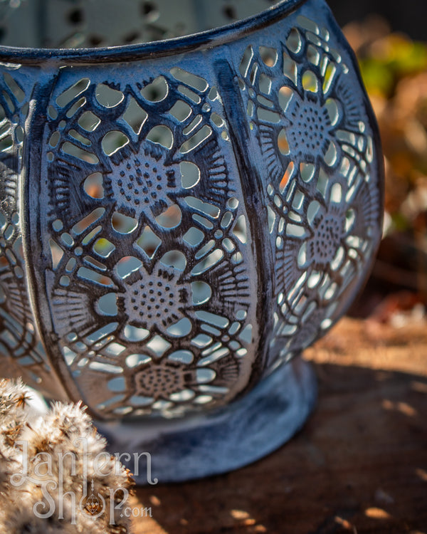 Vintage blossoms basket lantern