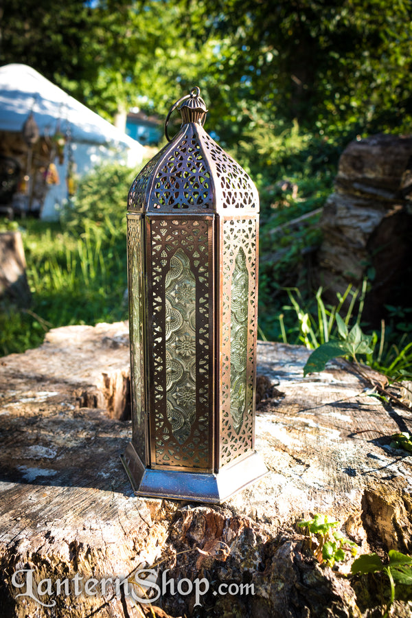 Bronze lattice tower lantern