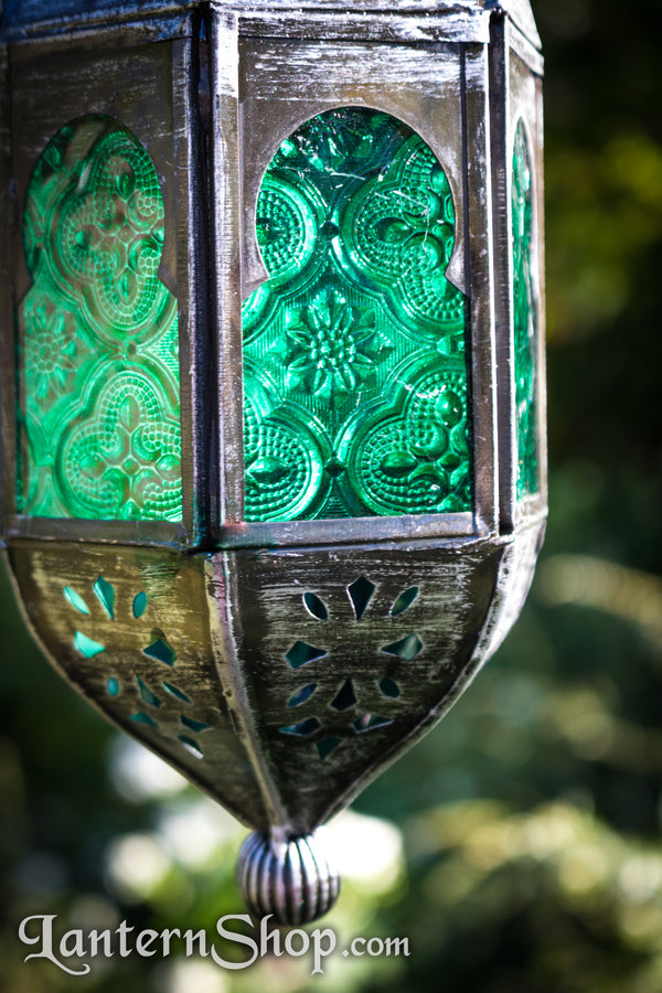 Distressed Black Pendant Lantern