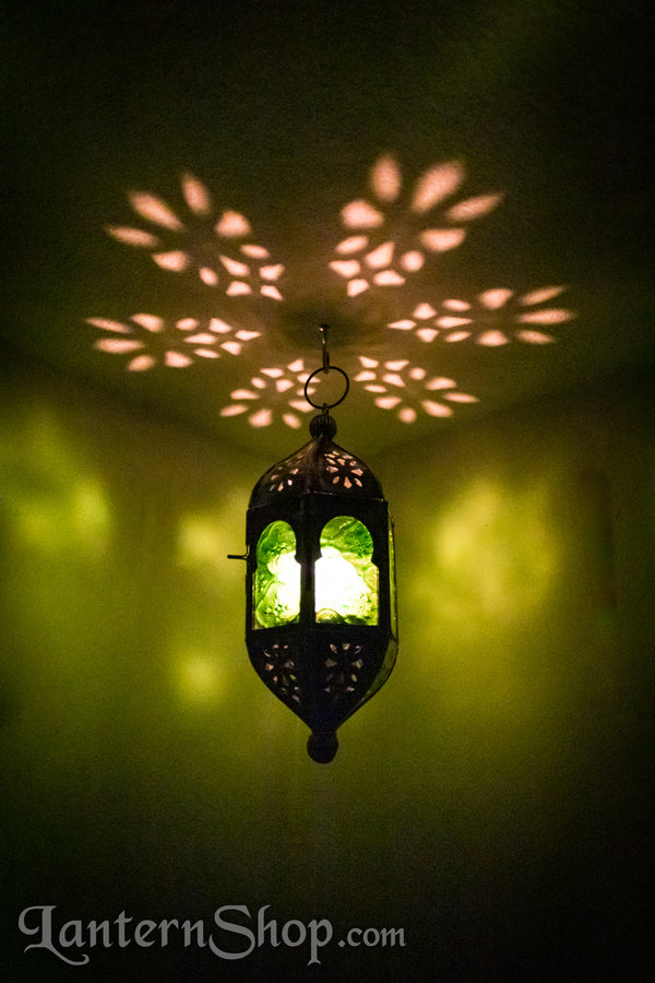 Distressed Black Pendant Lantern