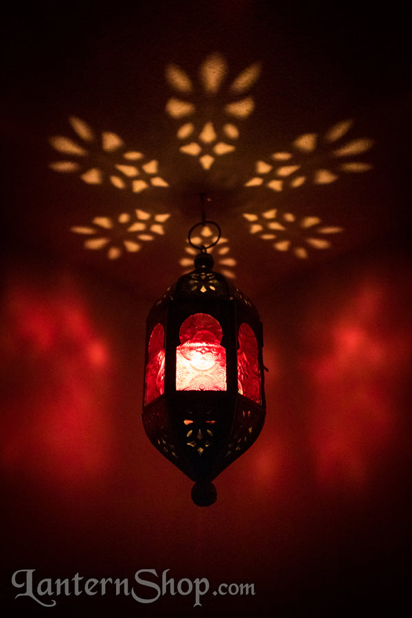 Distressed Black Pendant Lantern