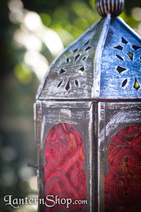 Distressed Black Pendant Lantern