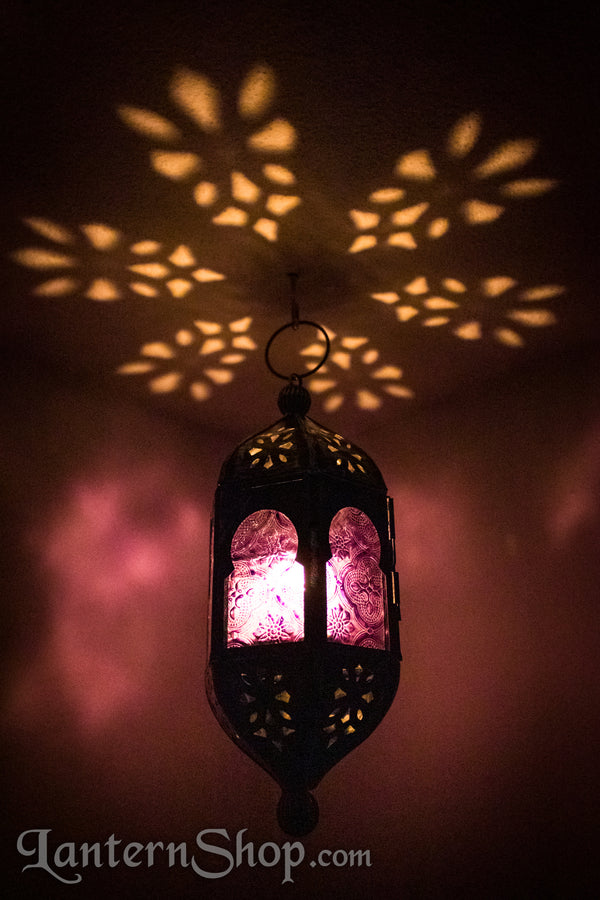Distressed Black Pendant Lantern
