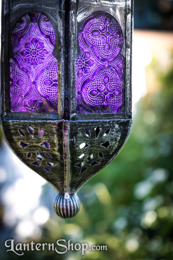 Distressed Black Pendant Lantern