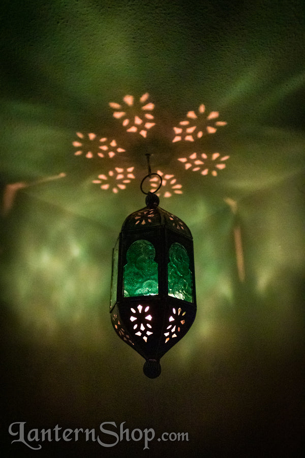 Distressed Black Pendant Lantern
