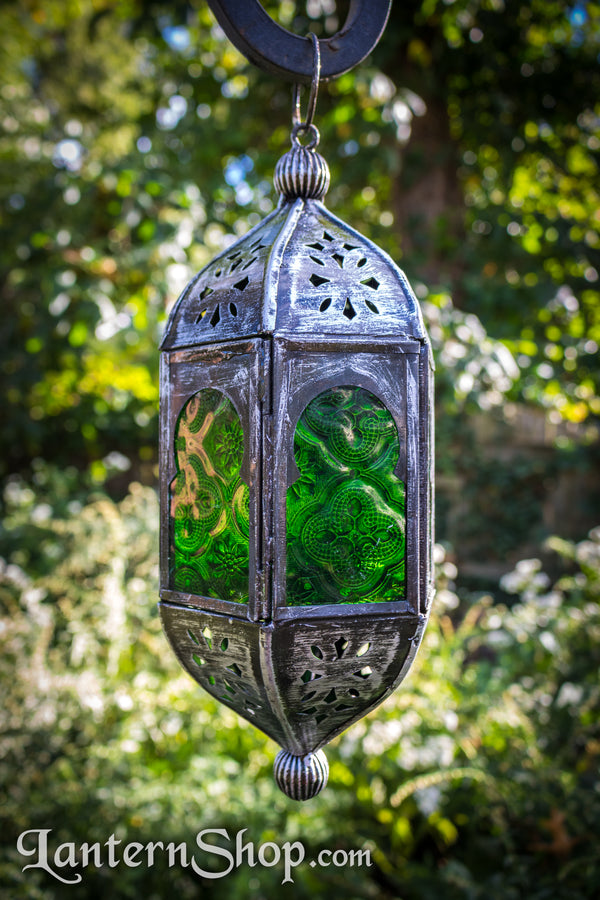 Distressed Black Pendant Lantern