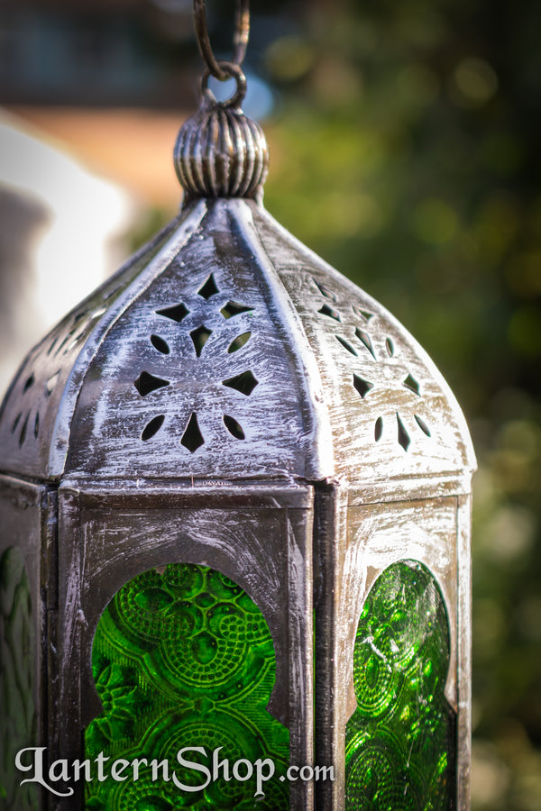 Distressed Black Pendant Lantern