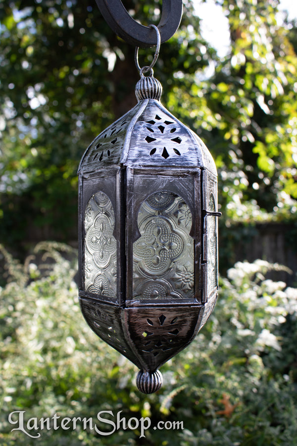 Distressed Black Pendant Lantern