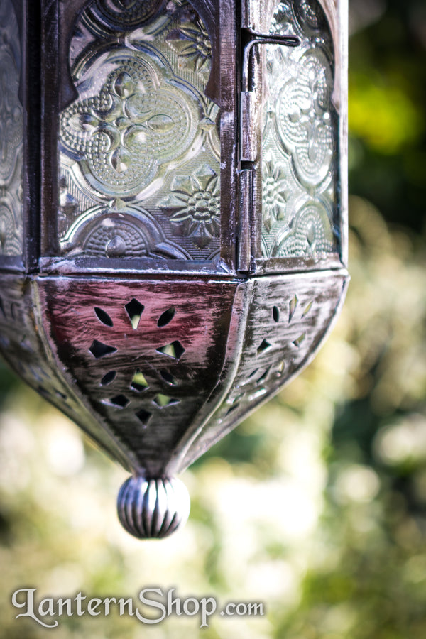Distressed Black Pendant Lantern