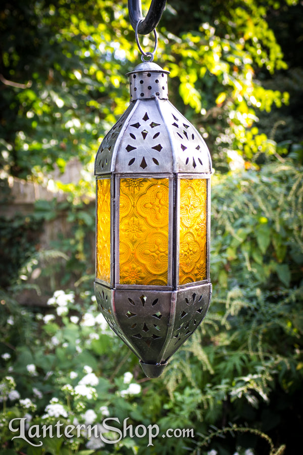 Silver starburst pendant lantern