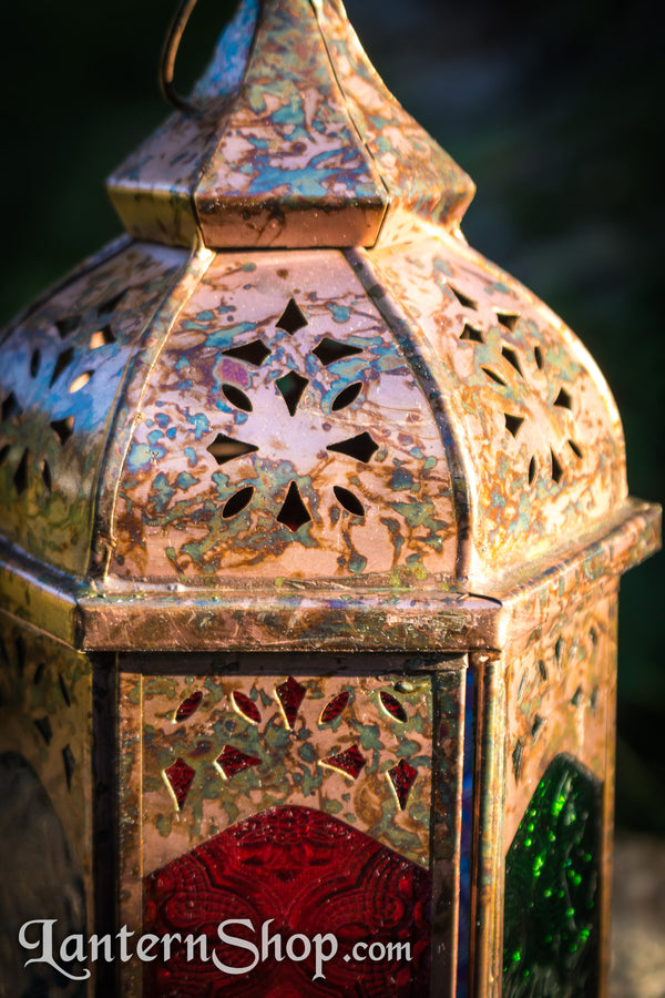 Distressed Copper Tower Lantern