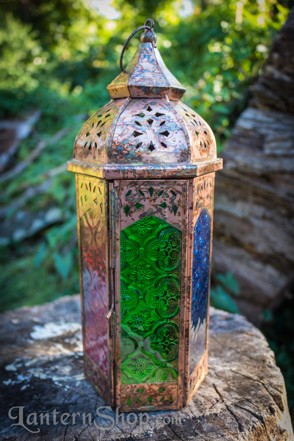 Distressed Copper Tower Lantern