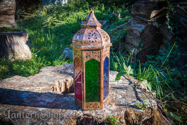 Distressed Copper Tower Lantern