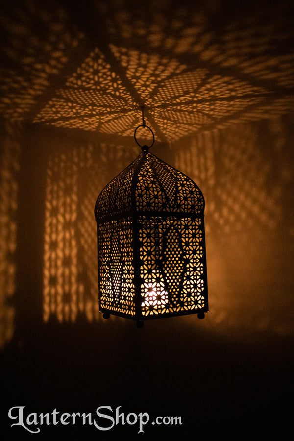 Black and silver birdcage lantern
