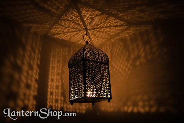 Black and silver birdcage lantern