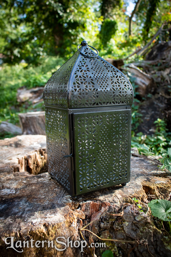 Black and silver birdcage lantern