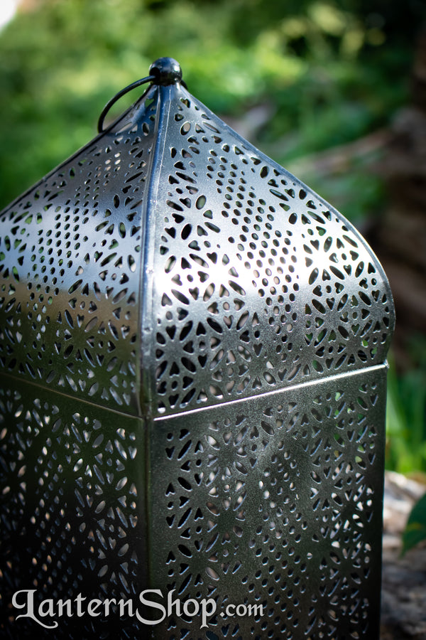 Black and silver birdcage lantern