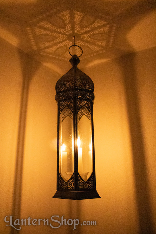 Silver needlepoint tower lantern