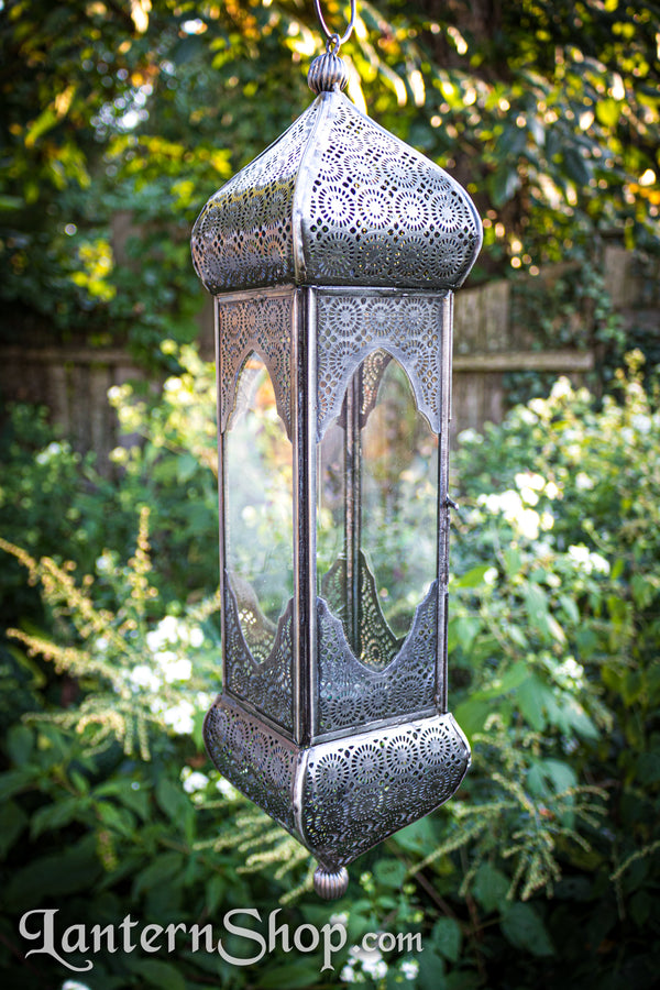 Sunburst square pendant lantern