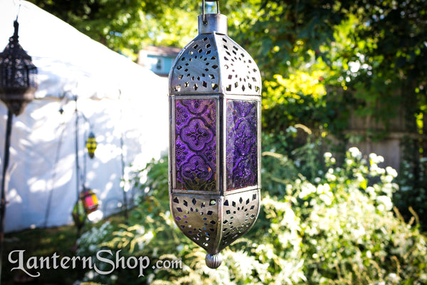 Silver sunburst pendant lantern