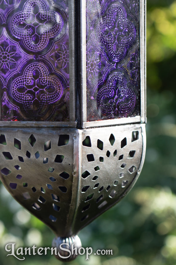 Silver sunburst pendant lantern