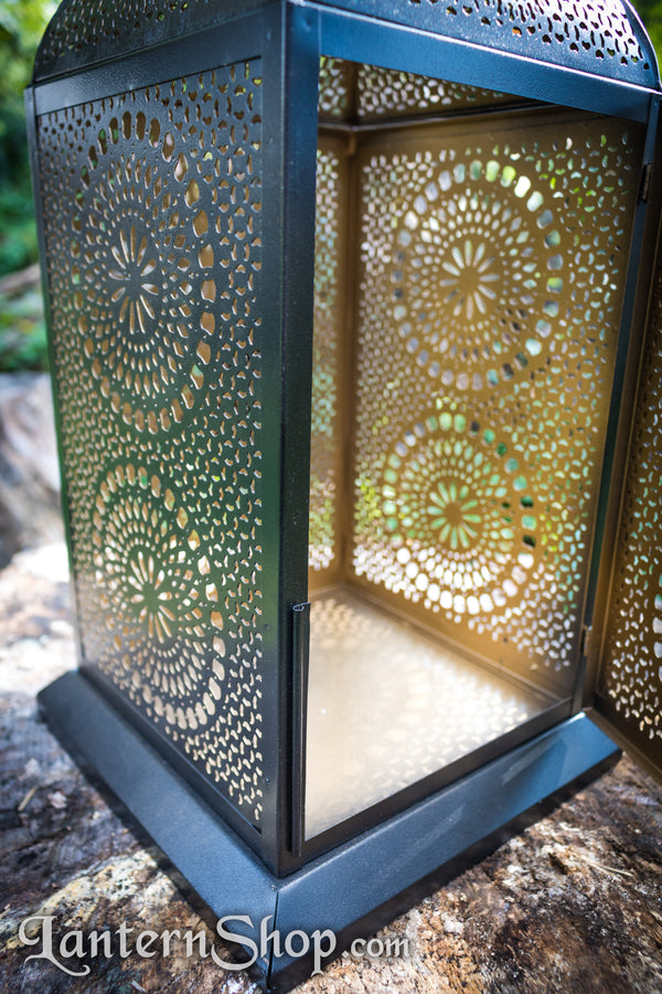 Black & gold birdcage lantern - XL