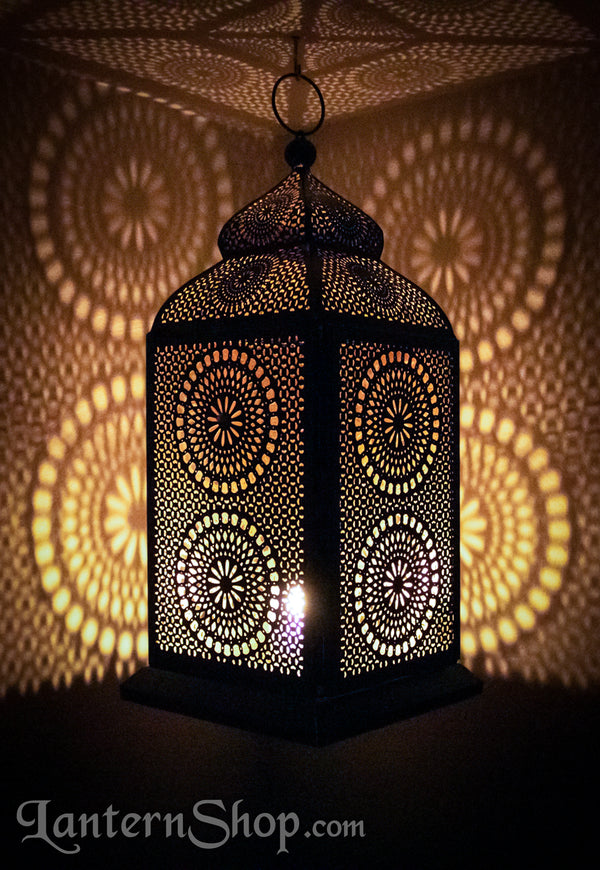 Black & gold birdcage lantern - XL