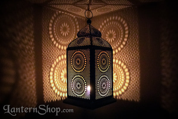 Black & gold birdcage lantern - XL