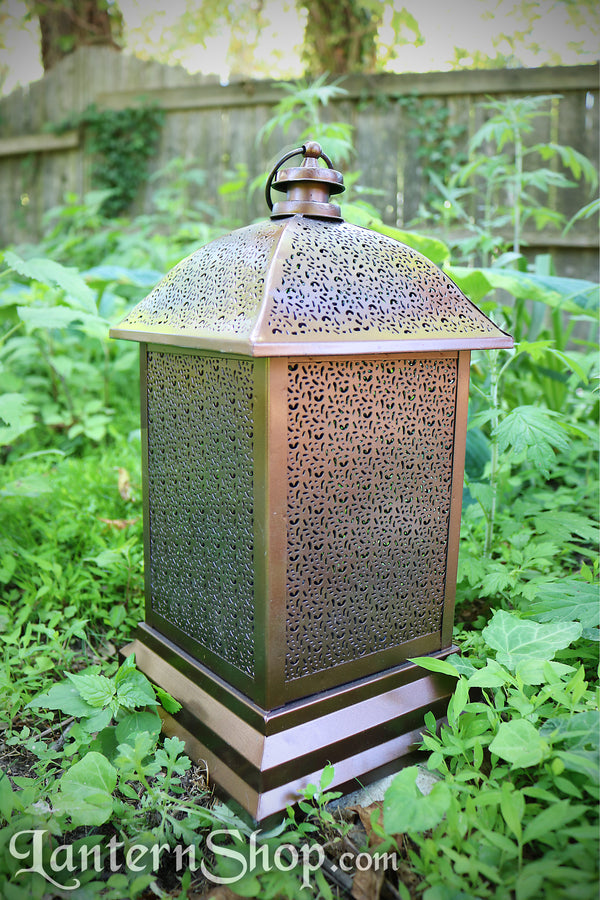 Bronze birdcage lantern - large