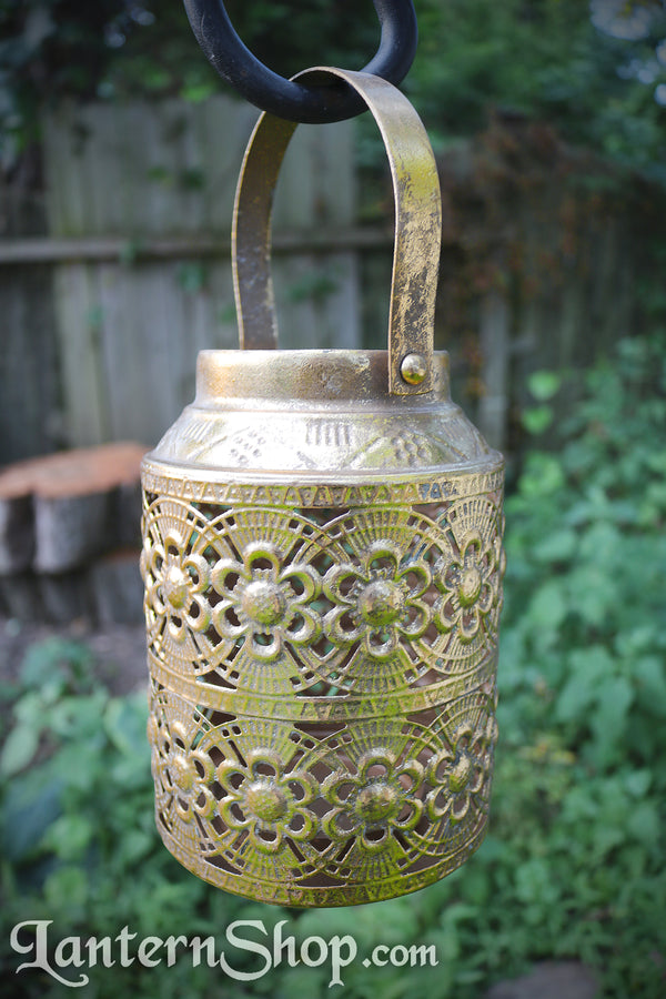 Golden flowers basket lantern
