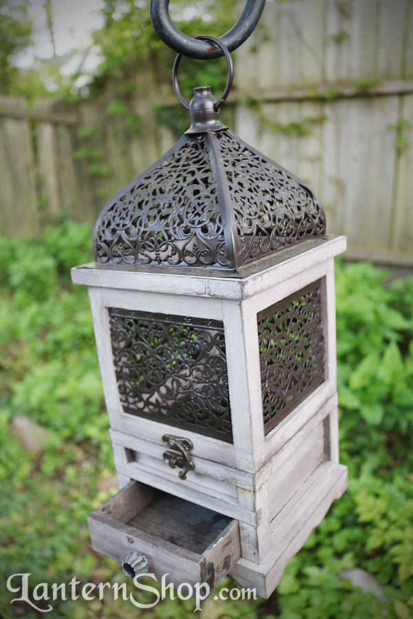 Flip-top wooden lantern