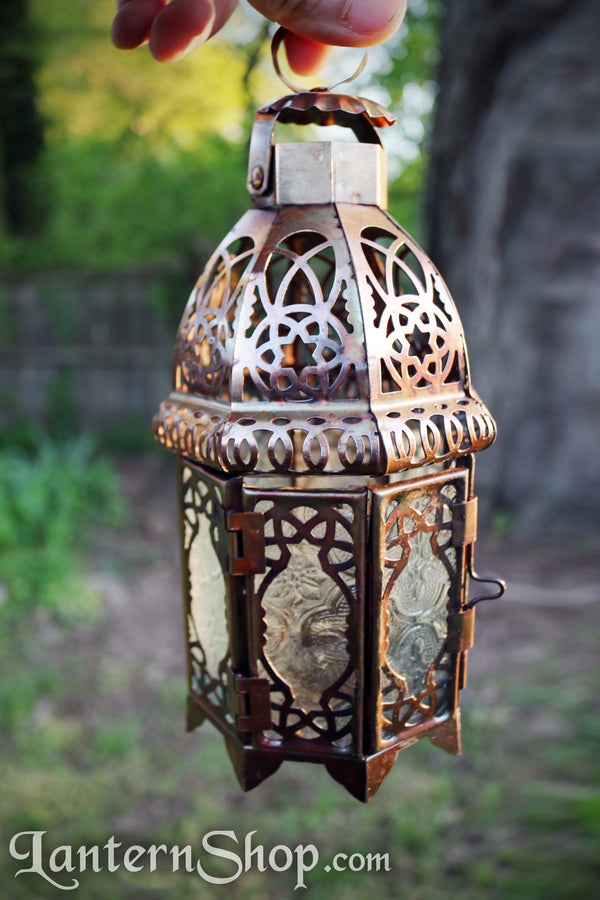 Copper lattice lantern
