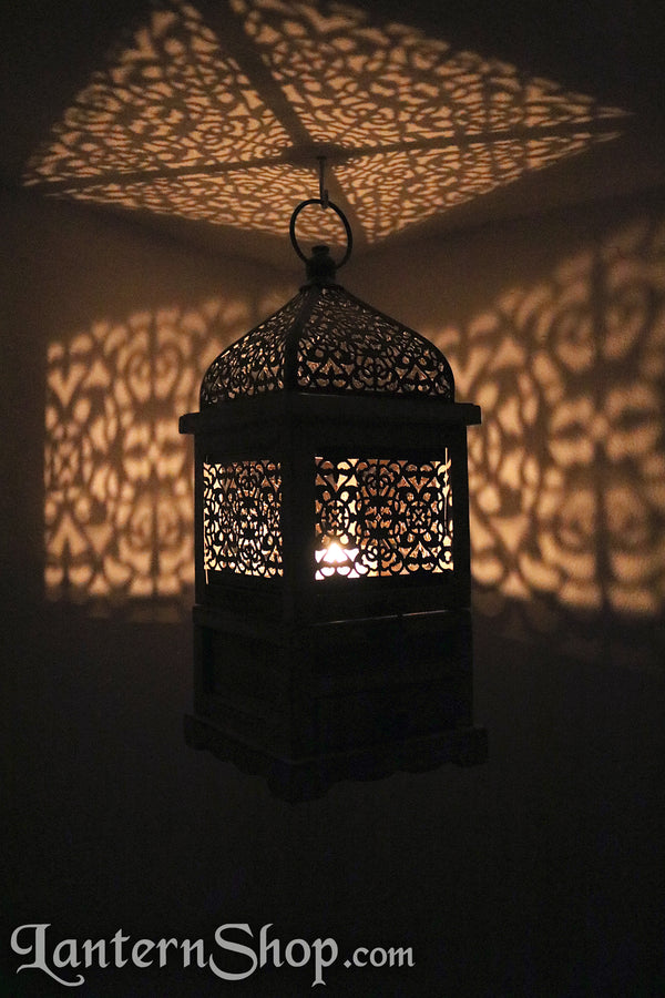 Flip-top wooden lantern